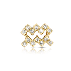 Star Sign Aquarius Diamond Charm