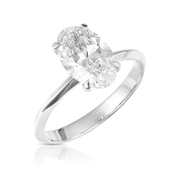 2 Ct Lab Grown Oval Shape Center Knife Edged Solitaire