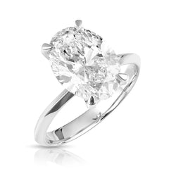 4 Ct Lab Grown Oval Shape Center Knife Edged Solitaire