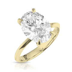 4 Ct Lab Grown Oval Shape Center Knife Edged Solitaire