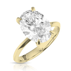 5 Ct Lab Grown Oval Shape Center Knife Edged Solitaire