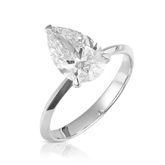 1 Ct Lab Grown Pear Shape Center Knife Edged Solitaire