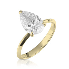 1 Ct Lab Grown Pear Shape Center Knife Edged Solitaire