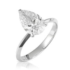 2 Ct Lab Grown Pear Shape Center Knife Edged Solitaire