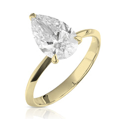 3 Ct Lab Grown Pear Shape Center Knife Edged Solitaire