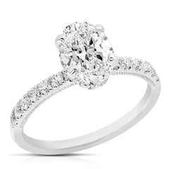 2 Ct Oval Center Lab Grown Engagement Ring