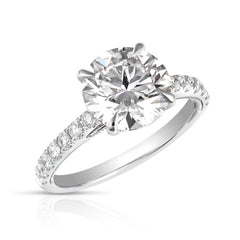 3 Ct Round Center Lab Grown Diamond Hidden Halo Engagement Ring