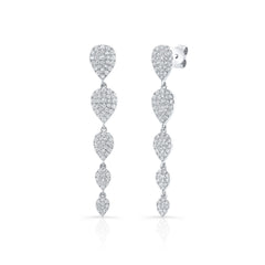 Graduating Pear Shape Drop Earrings