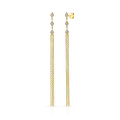 Diamond Shaped Dangling Tassel Earrings