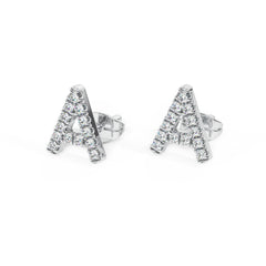 Single Letter A Diamond Stud Earring