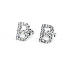 Single Letter B Diamond Stud Earring