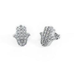 Single Hamsa Diamond Stud Earring