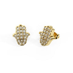 Single Hamsa Diamond Stud Earring