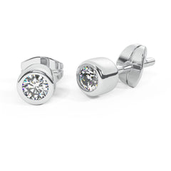 Single Diamond Bezel Stud Earring