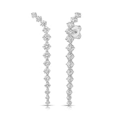 Shared Prong Climber Earrings