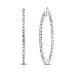 1 1/2 Ctw Inside-Out Buttercup Diamond Hoop Earrings