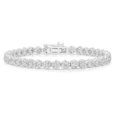 5 Ctw Flower Cluster Diamond Tennis Bracelet