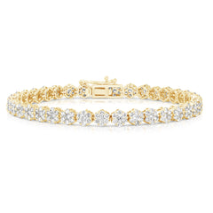 5 Ctw Flower Cluster Diamond Tennis Bracelet