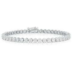 7 Ctw Flower Cluster Diamond Tennis Bracelet