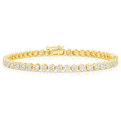 7 Ctw Flower Cluster Diamond Tennis Bracelet