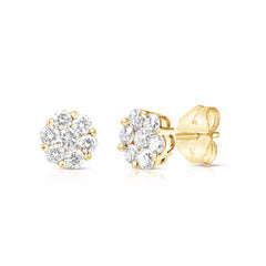 1/2 Ctw Flower Cluster Diamond Stud Earrings