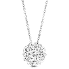 1 Ctw Flower Cluster Diamond Pendant