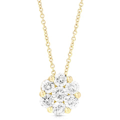 1 Ctw Flower Cluster Diamond Pendant