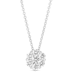 1/2 Ctw Flower Cluster Diamond Pendant