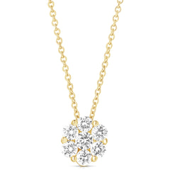 1/2 Ctw Flower Cluster Diamond Pendant