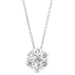 3/4 Ctw Flower Cluster Diamond Pendant