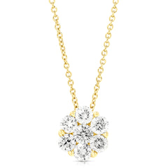 3/4 Ctw Flower Cluster Diamond Pendant