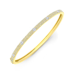 Embedded Diamonds Pave Bangle