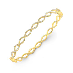 Braided Diamond Bangle