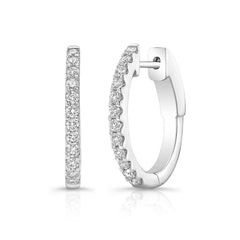 1/2 Ctw Round Diamond Common Prong Oval Hoops