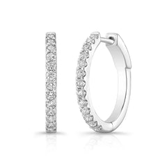 1/2 Ctw Round Diamond Common Prong Round Hoops
