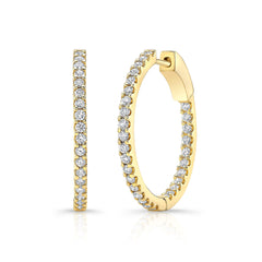 1 Ctw Round Diamond Common Prong Round Hoops