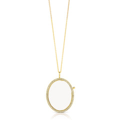 Reversible Oval Diamond Locket
