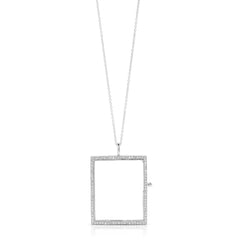 Reversible Diamond Rectangle Locket