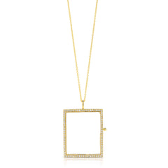 Reversible Diamond Rectangle Locket