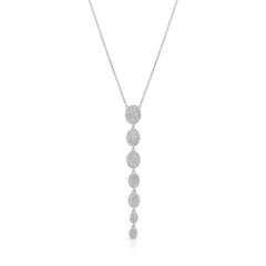 Pave Oval Drop Necklace