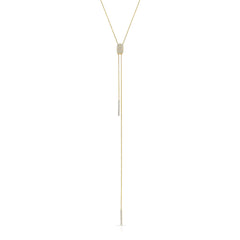 Pave Rectangle Lariat Necklace