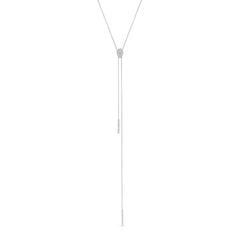 Pave Pear Shaped Lariat Necklace
