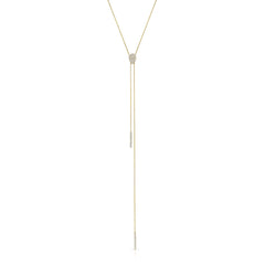 Pave Pear Shaped Lariat Necklace