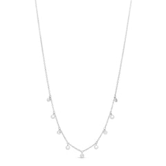Dangling Pearl And Diamond Necklace