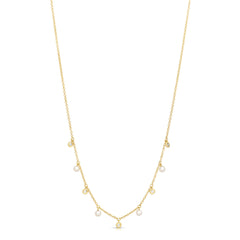 Dangling Pearl And Diamond Necklace