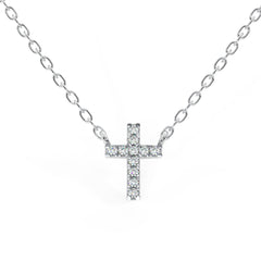Cross Diamond Accent Necklace 18"