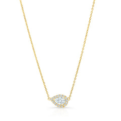 Forevermark Tribute To Tribute .30 Ct Pear Shape Halo Necklace