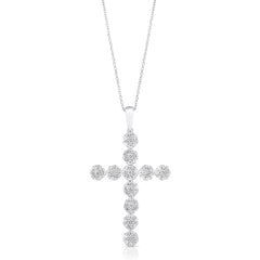 1/2 Ctw Cluster Diamond Cross Pendant