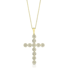 1/2 Ctw Cluster Diamond Cross Pendant
