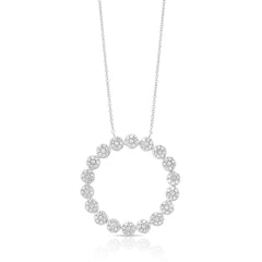 1/4 Ctw Cluster Diamond Circle Pendant